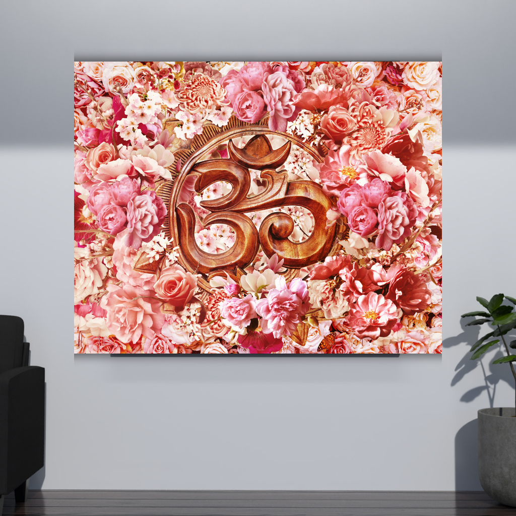 Divine OM floral Framed Wallart