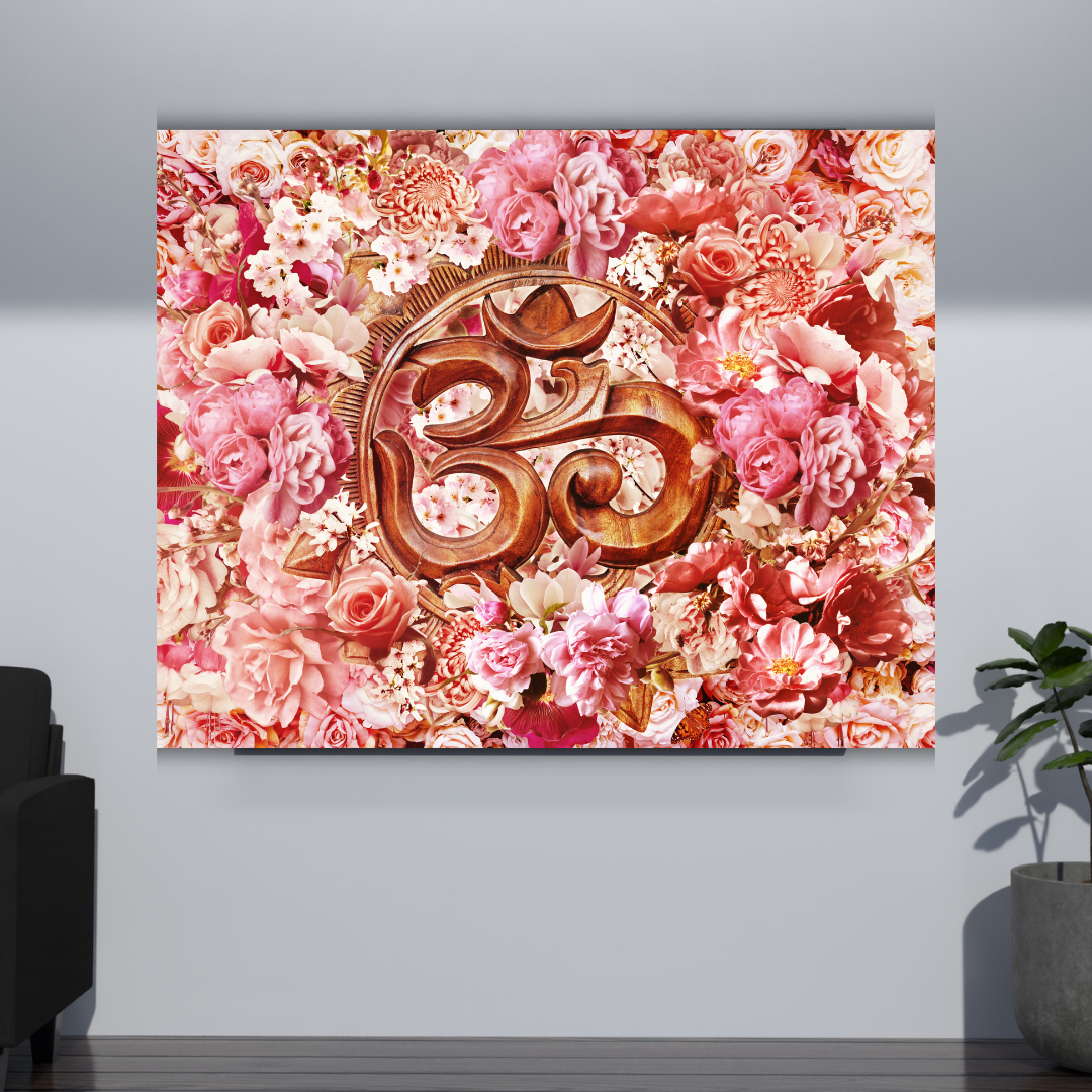 Divine OM floral Framed Wallart