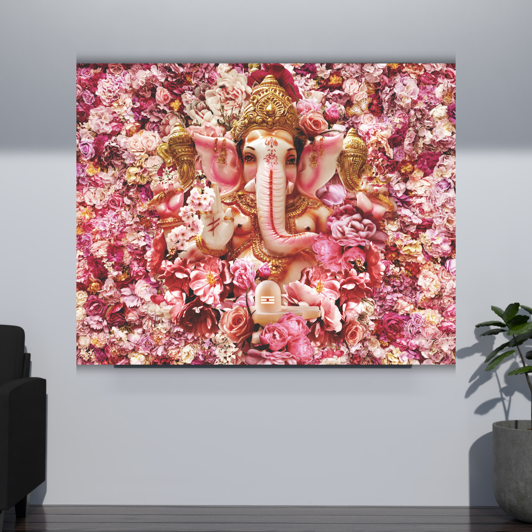 Divine Ganesha Floral Wallart