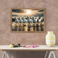 Seven Horses Vastu Photo Frame Wall Art with Frame
