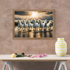 Seven Horses Vastu Photo Frame Wall Art with Frame