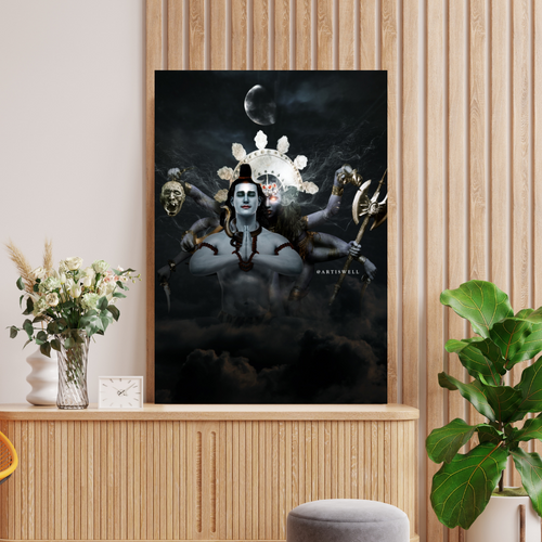 Dekozi Divine Shiv Shakti Framed Art Work