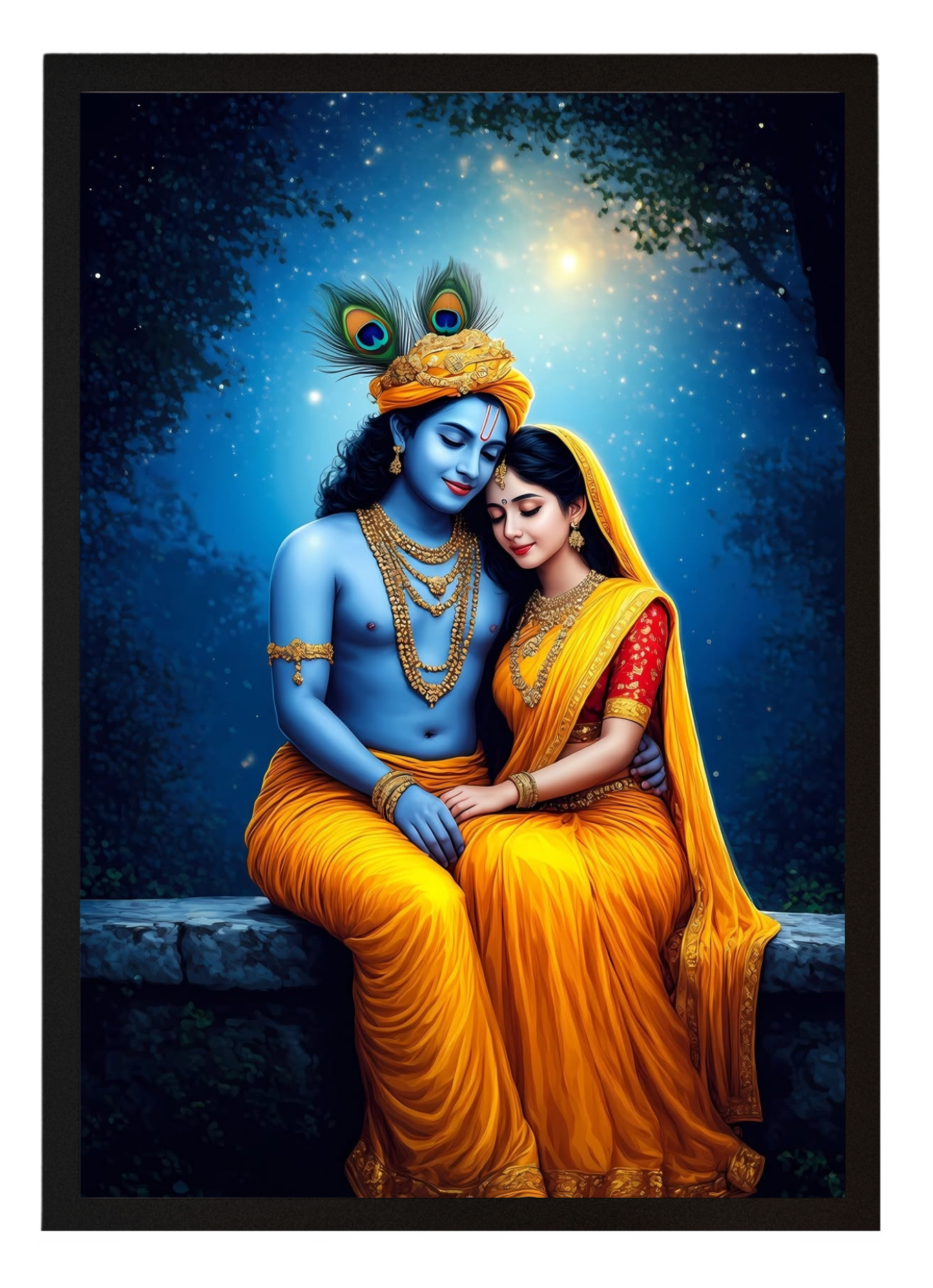 Dekozi Krishna Wall Art – Divine Portrait | Framed Canvas & Photo Print for Spiritual Home & Office Decor
