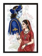 Dekozi Krishna Wall Art – Divine Portrait | Framed Canvas & Photo Print for Spiritual Home & Office Decor