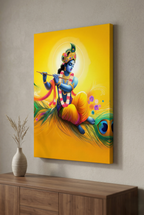 Dekozi Krishna Wall Art – Divine Portrait | Framed Canvas & Photo Print for Spiritual Home & Office Decor