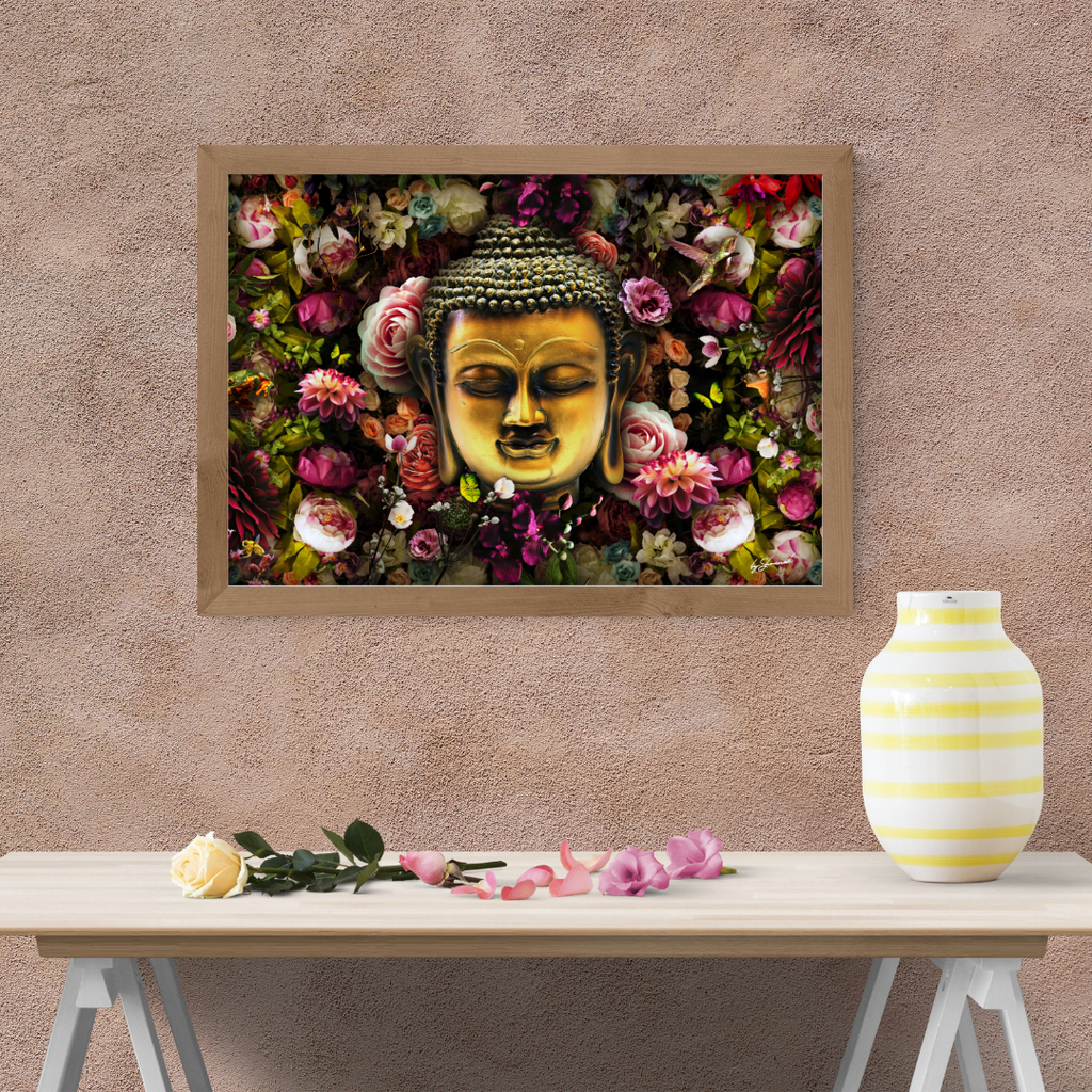 Divine Buddha Floral Wallart