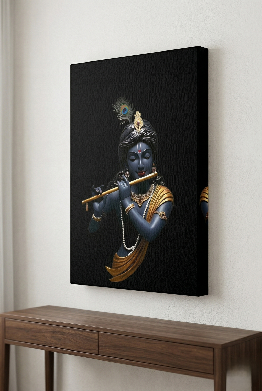 Dekozi Krishna Wall Art – Divine Portrait | Framed Canvas & Photo Print for Spiritual Home & Office Decor