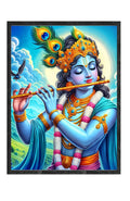 Dekozi Krishna Wall Art – Divine Portrait | Framed Canvas & Photo Print for Spiritual Home & Office Decor