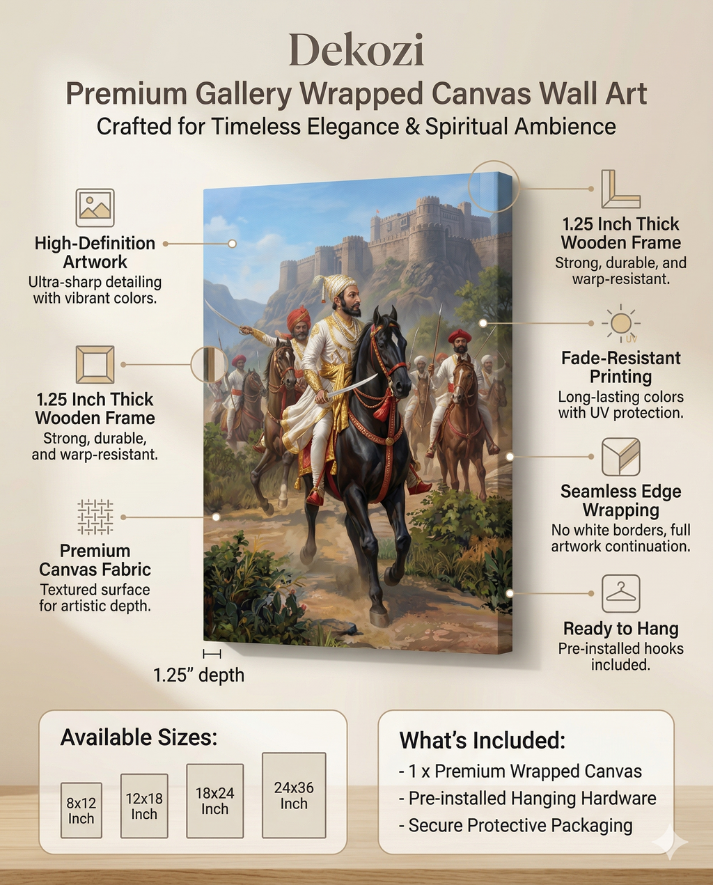 Dekozi Chhatrapati Shivaji Maharaj Wall Art – Symbol of Valor, Leadership & Swarajya