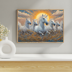Seven Horses Vastu Photo Frame Wall Art with Frame