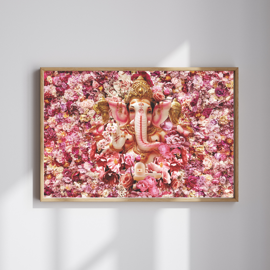 Divine Ganesha Floral Wallart