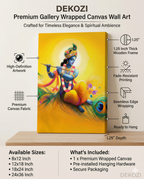 Dekozi Krishna Wall Art – Divine Portrait | Framed Canvas & Photo Print for Spiritual Home & Office Decor