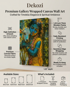 Dekozi Krishna Wall Art – Divine Portrait | Framed Canvas & Photo Print for Spiritual Home & Office Decor