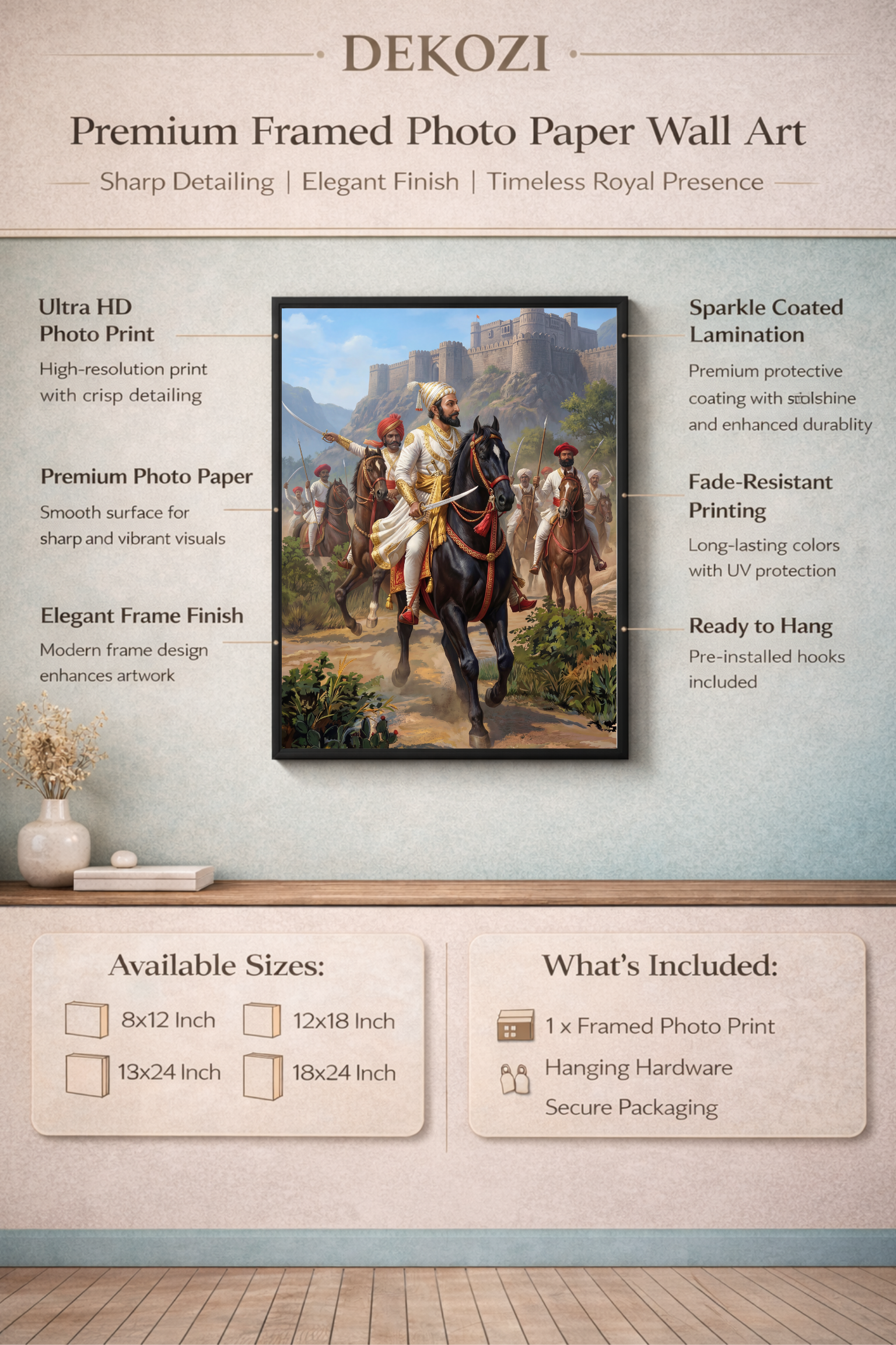 Dekozi Chhatrapati Shivaji Maharaj Wall Art – Symbol of Valor, Leadership & Swarajya