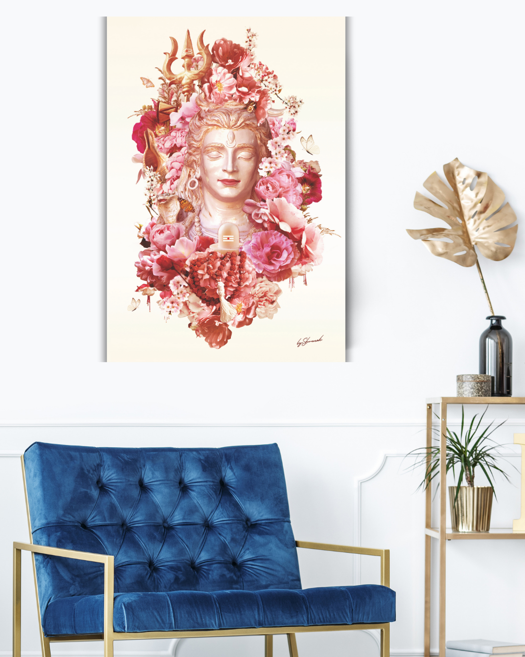 Divine Lord Shiv Ji Floral Wall Art