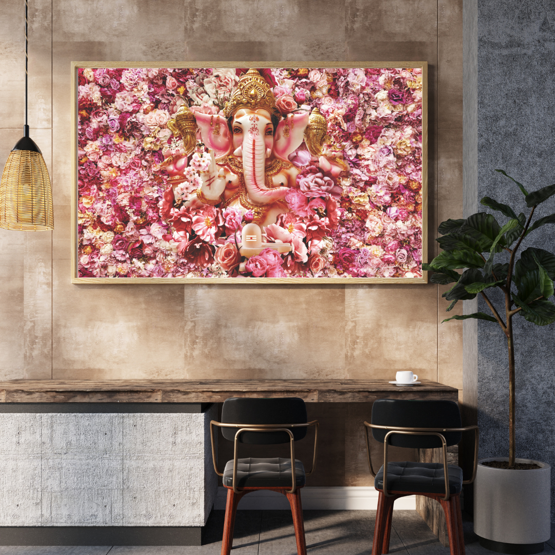 Divine Ganesha Floral Wallart