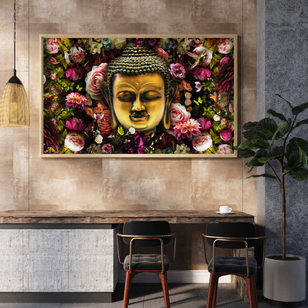 Divine Buddha Floral Wallart