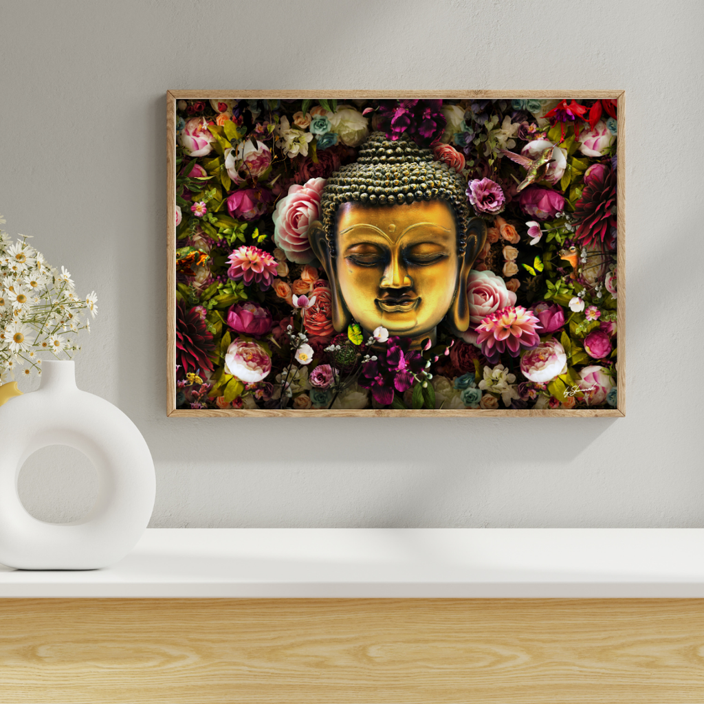 Divine Buddha Floral Wallart