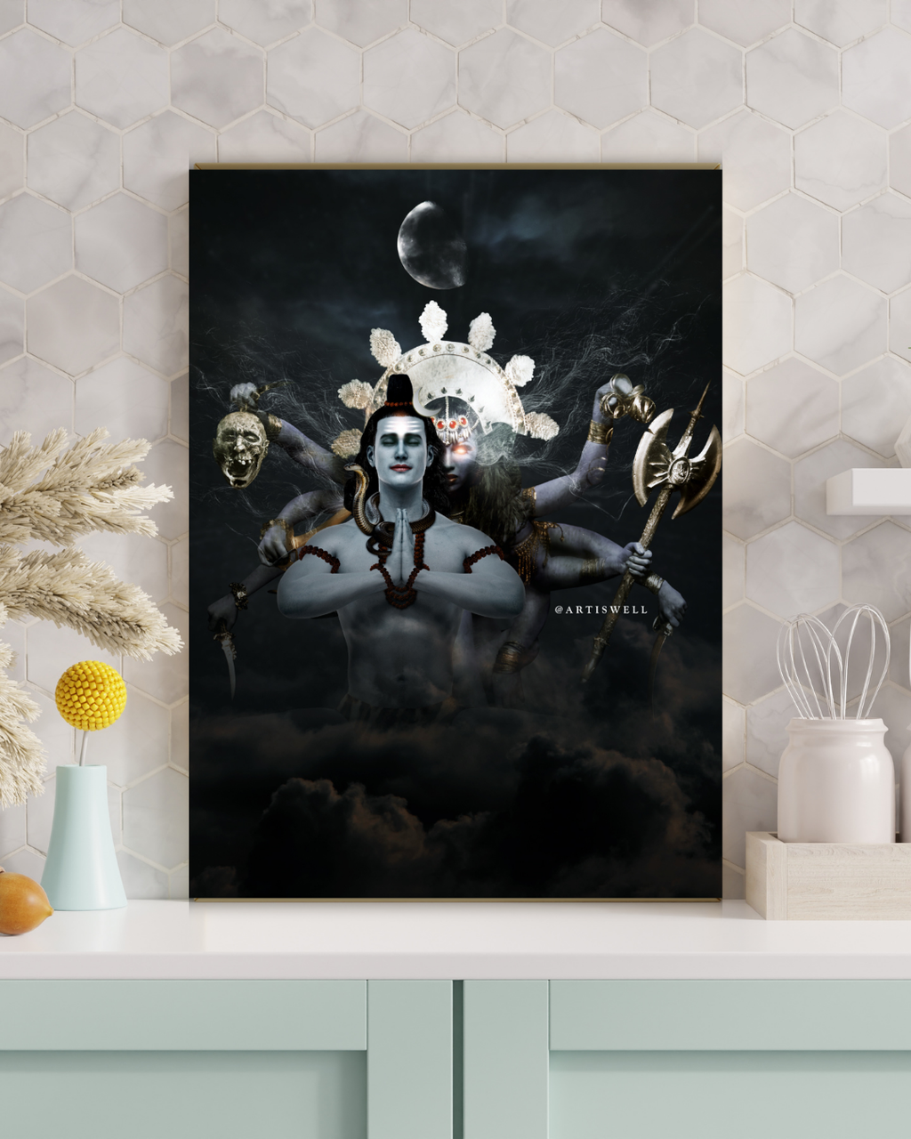 Dekozi Divine Shiv Shakti Framed Art Work