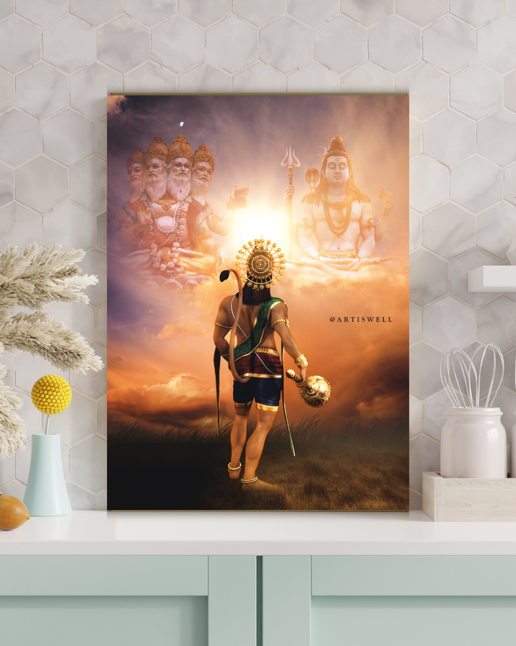 Dekozi Originals Lord Hanuman Divine Wall Art