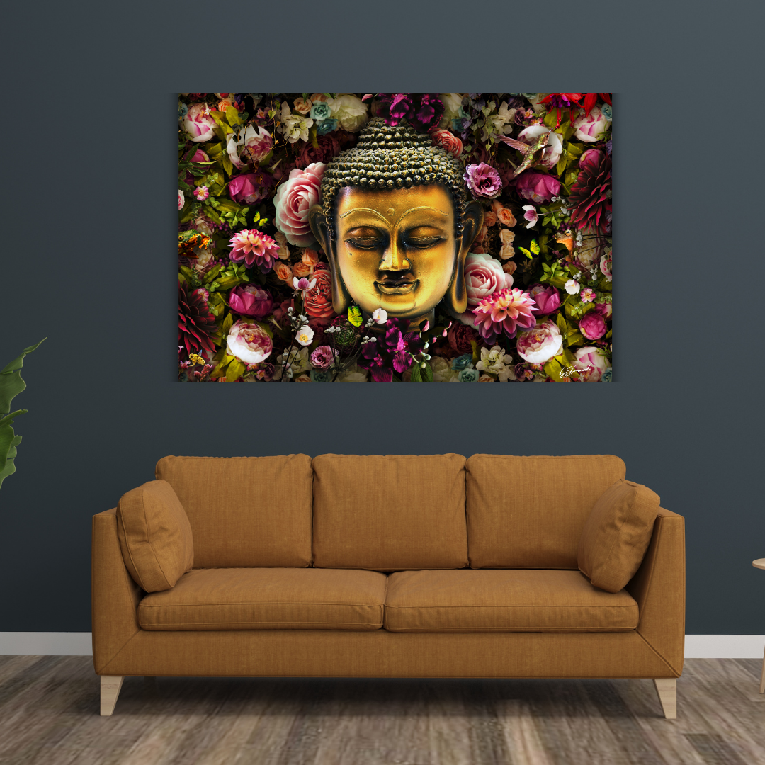 Divine Buddha Floral Wallart