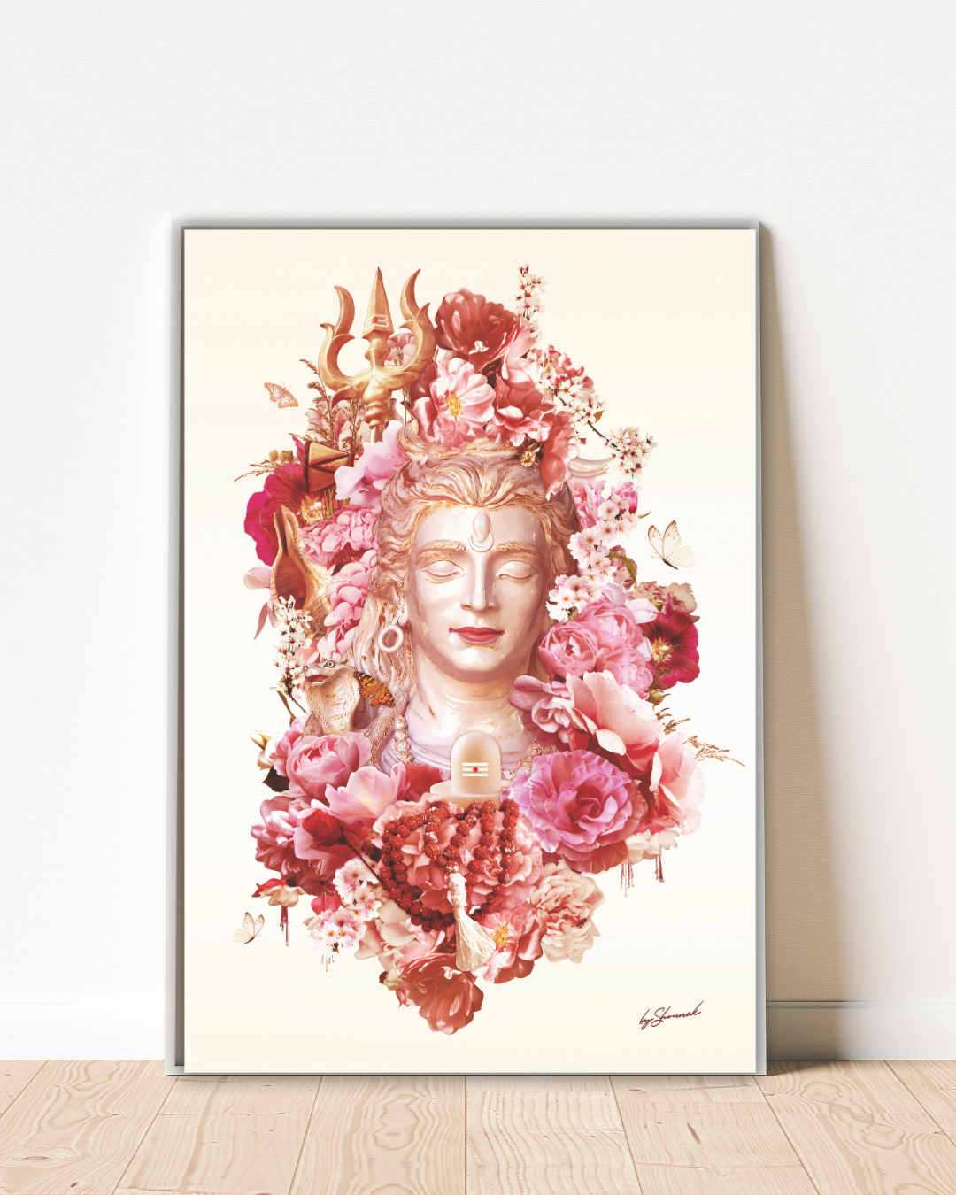 Divine Lord Shiv Ji Floral Wall Art