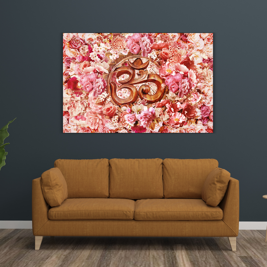 Divine OM floral Framed Wallart