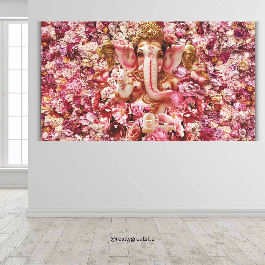 Divine Ganesha Floral Wallart