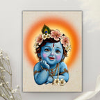 Little Krishna Wall Art – Divine Portrait