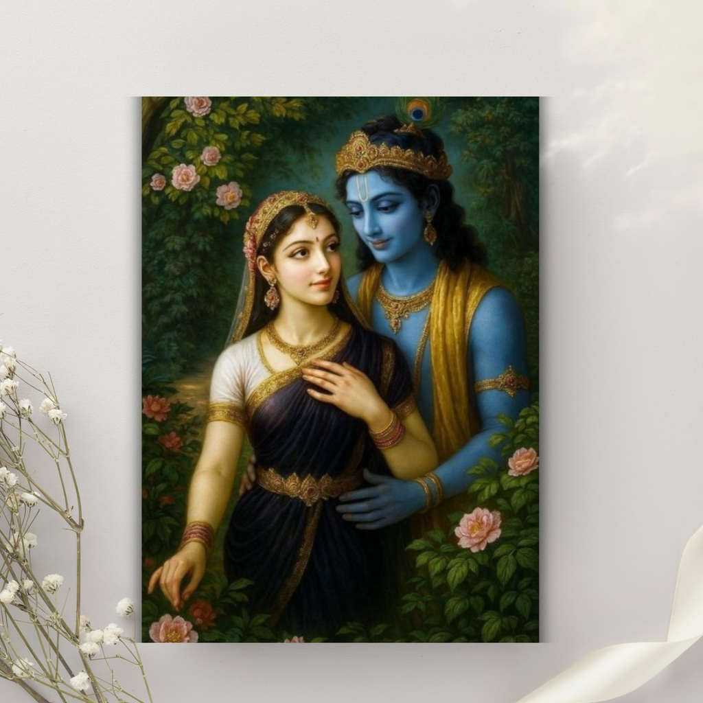 Dekozi Krishna Wall Art – Divine Portrait | Framed Canvas & Photo Print for Spiritual Home & Office Decor