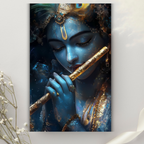 Dekozi Krishna Wall Art – Divine Portrait | Framed Canvas & Photo Print for Spiritual Home & Office Decor