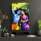Dekozi Krishna Wall Art – Divine Portrait | Framed Canvas & Photo Print for Spiritual Home & Office Decor