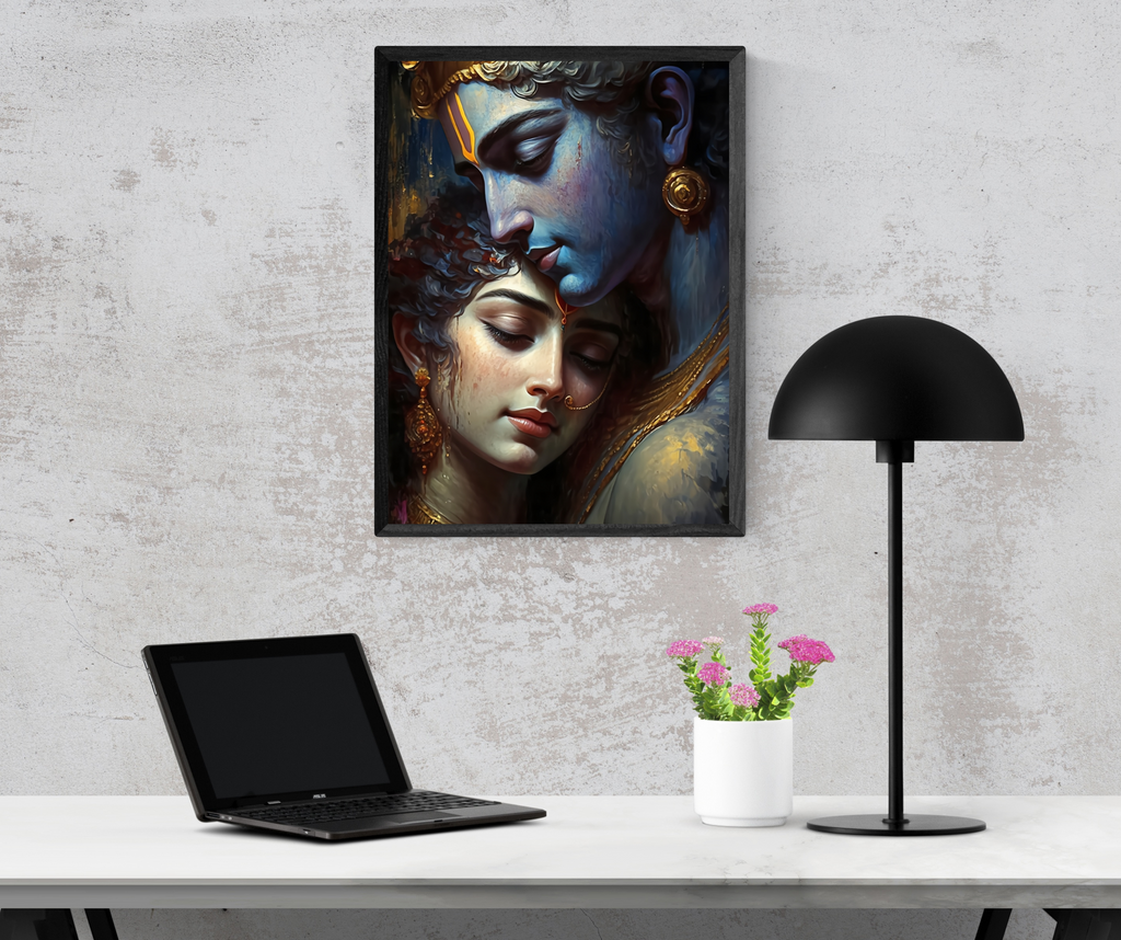 Dekozi Krishna Wall Art – Divine Portrait | Framed Canvas & Photo Print for Spiritual Home & Office Decor