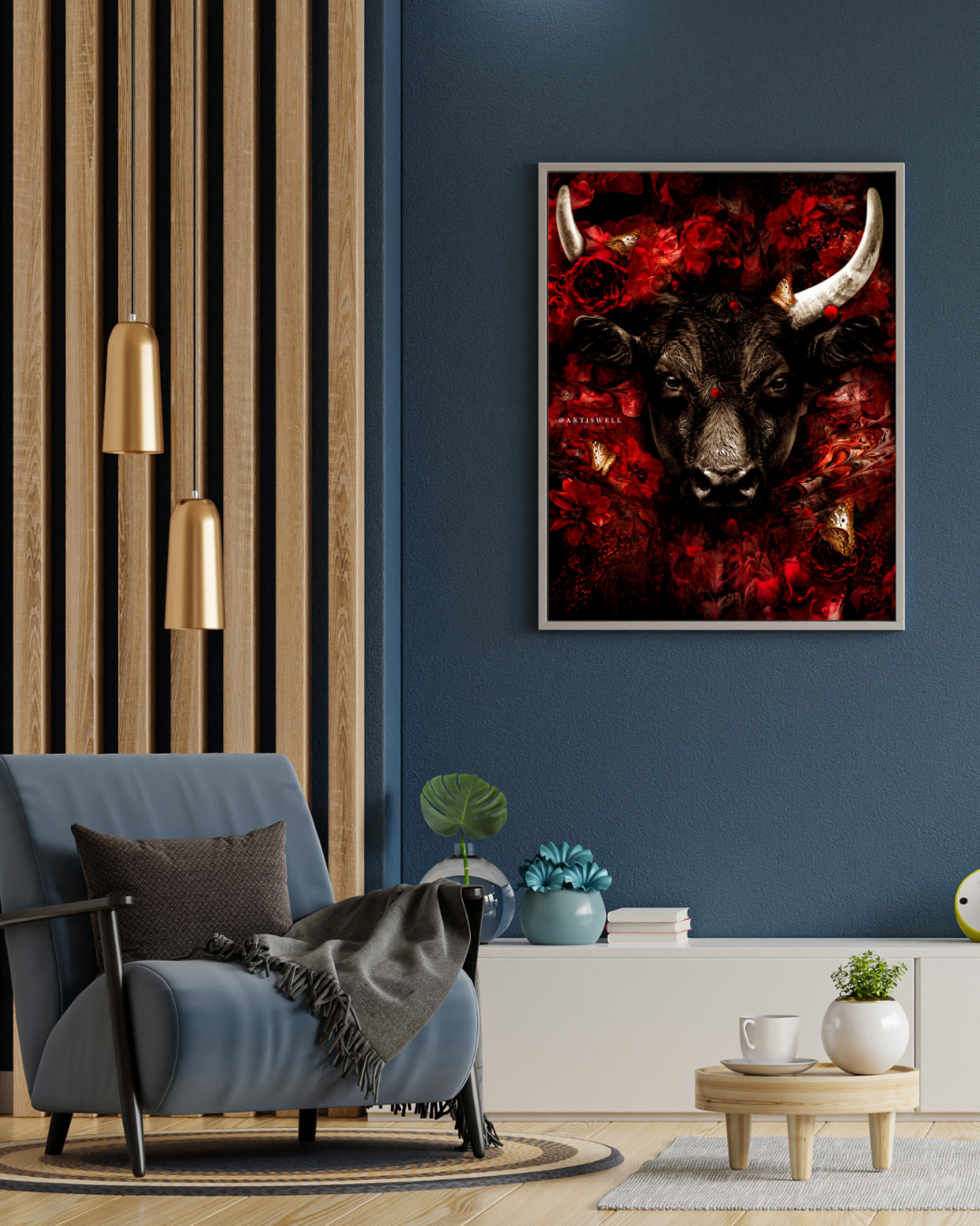 Dekozi Originals Exclusive Premium Bull Wall Art | Art is Well By Shaunak