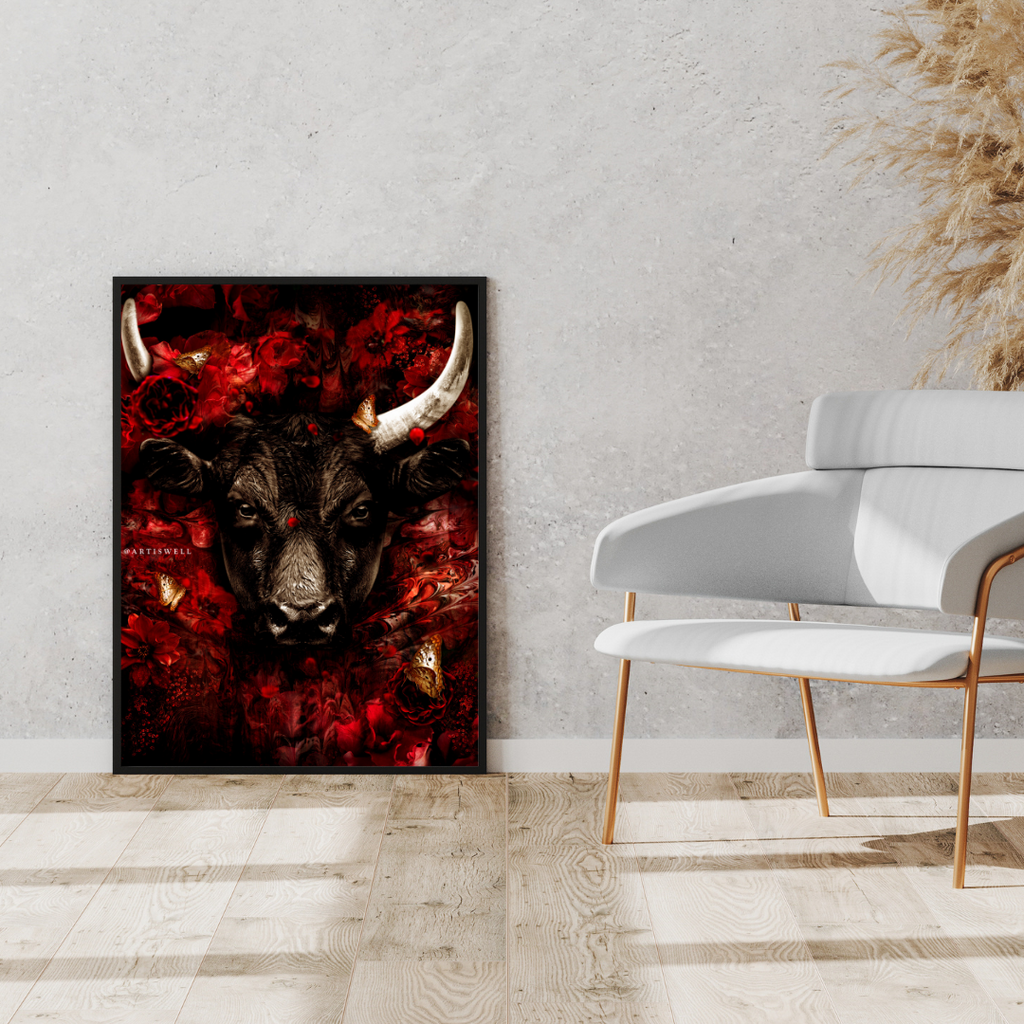 Dekozi Originals Exclusive Premium Bull Wall Art | Art is Well By Shaunak