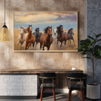 Seven Horses Vastu Photo Frame Wall Art with Frame