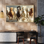 Seven Horses Vastu Photo Frame Wall Art with Frame