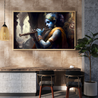 Dekozi Krishna Wall Art – Divine Portrait | Framed Canvas & Photo Print for Spiritual Home & Office Decor