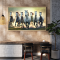 Seven Horses Vastu Photo Frame Wall Art with Frame
