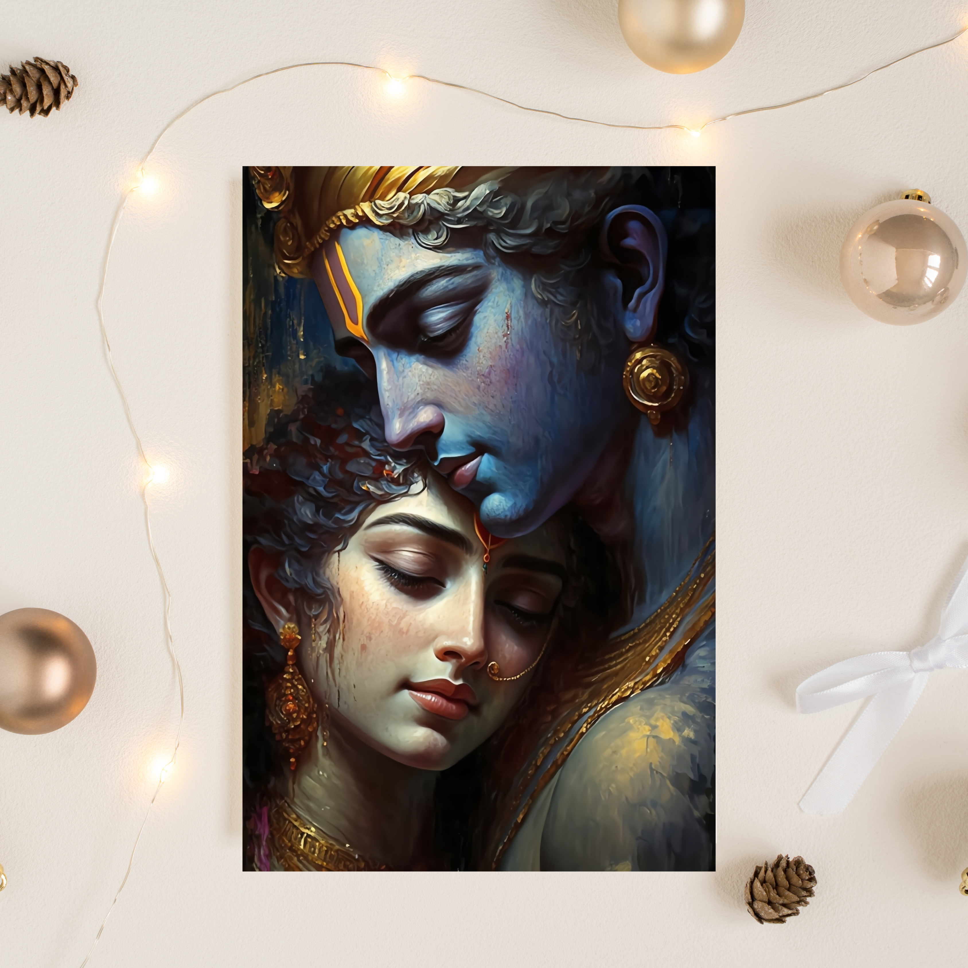 Dekozi Krishna Wall Art – Divine Portrait | Framed Canvas & Photo Print for Spiritual Home & Office Decor