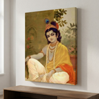 Dekozi Krishna Wall Art – Divine Portrait | Framed Canvas & Photo Print for Spiritual Home & Office Decor