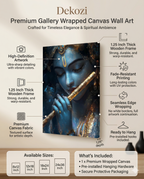 Dekozi Krishna Wall Art – Divine Portrait | Framed Canvas & Photo Print for Spiritual Home & Office Decor