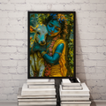 Dekozi Krishna Wall Art – Divine Portrait | Framed Canvas & Photo Print for Spiritual Home & Office Decor