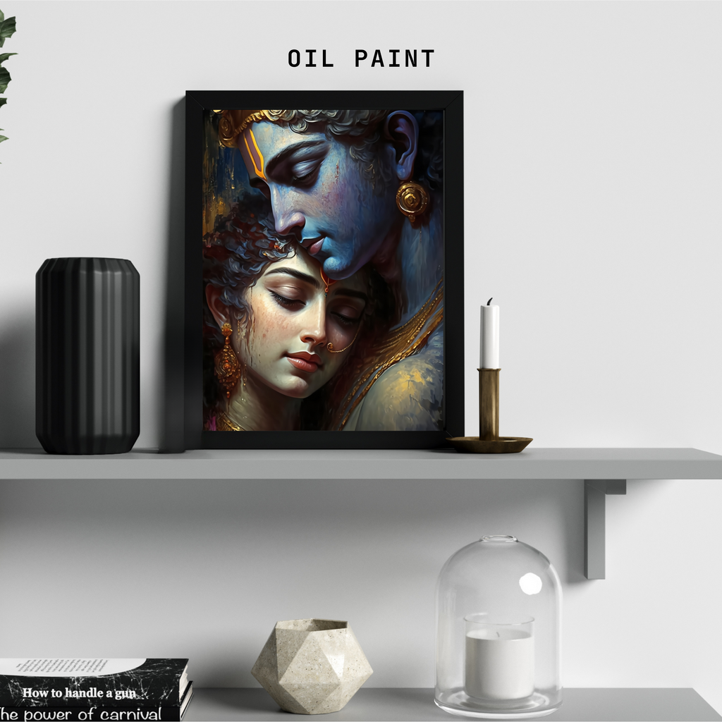 Dekozi Krishna Wall Art – Divine Portrait | Framed Canvas & Photo Print for Spiritual Home & Office Decor