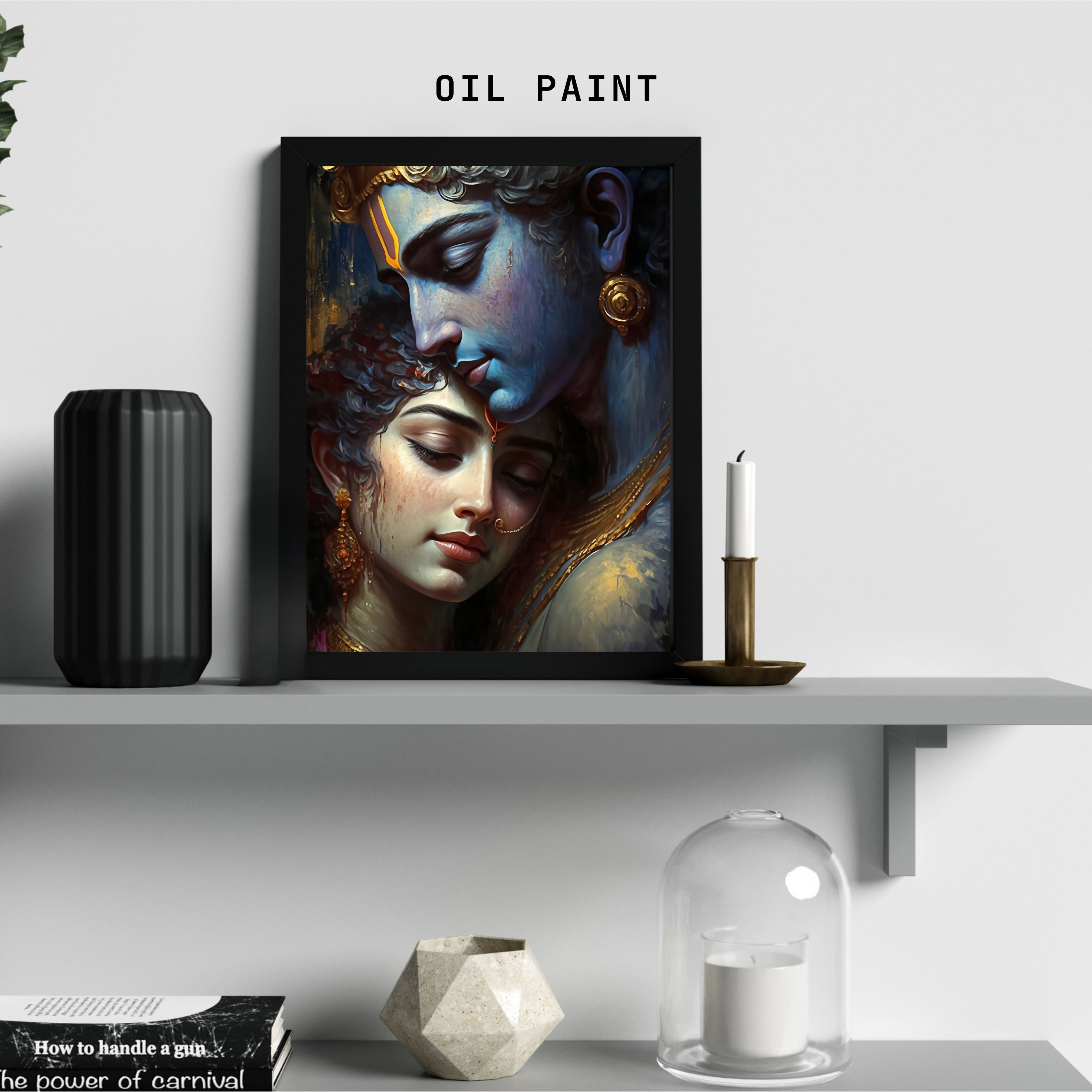 Dekozi Krishna Wall Art – Divine Portrait | Framed Canvas & Photo Print for Spiritual Home & Office Decor