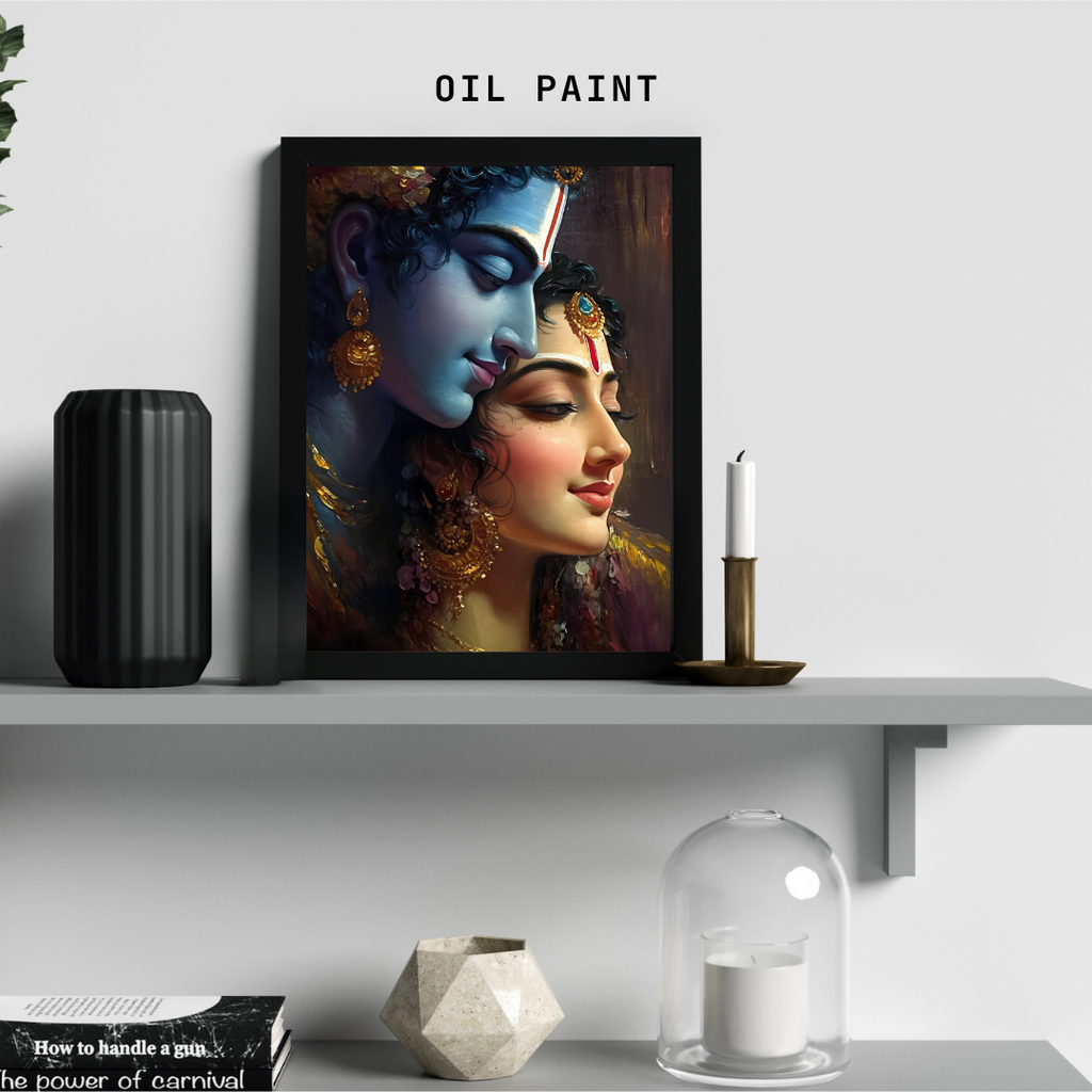 Dekozi Krishna Wall Art – Divine Portrait | Framed Canvas & Photo Print for Spiritual Home & Office Decor