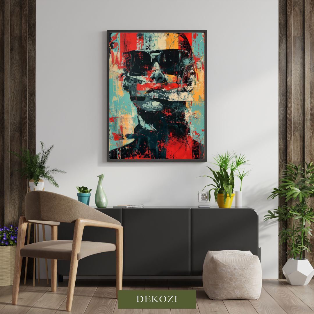 Pop Art Portrait Photo Frame Wall Art with Frame