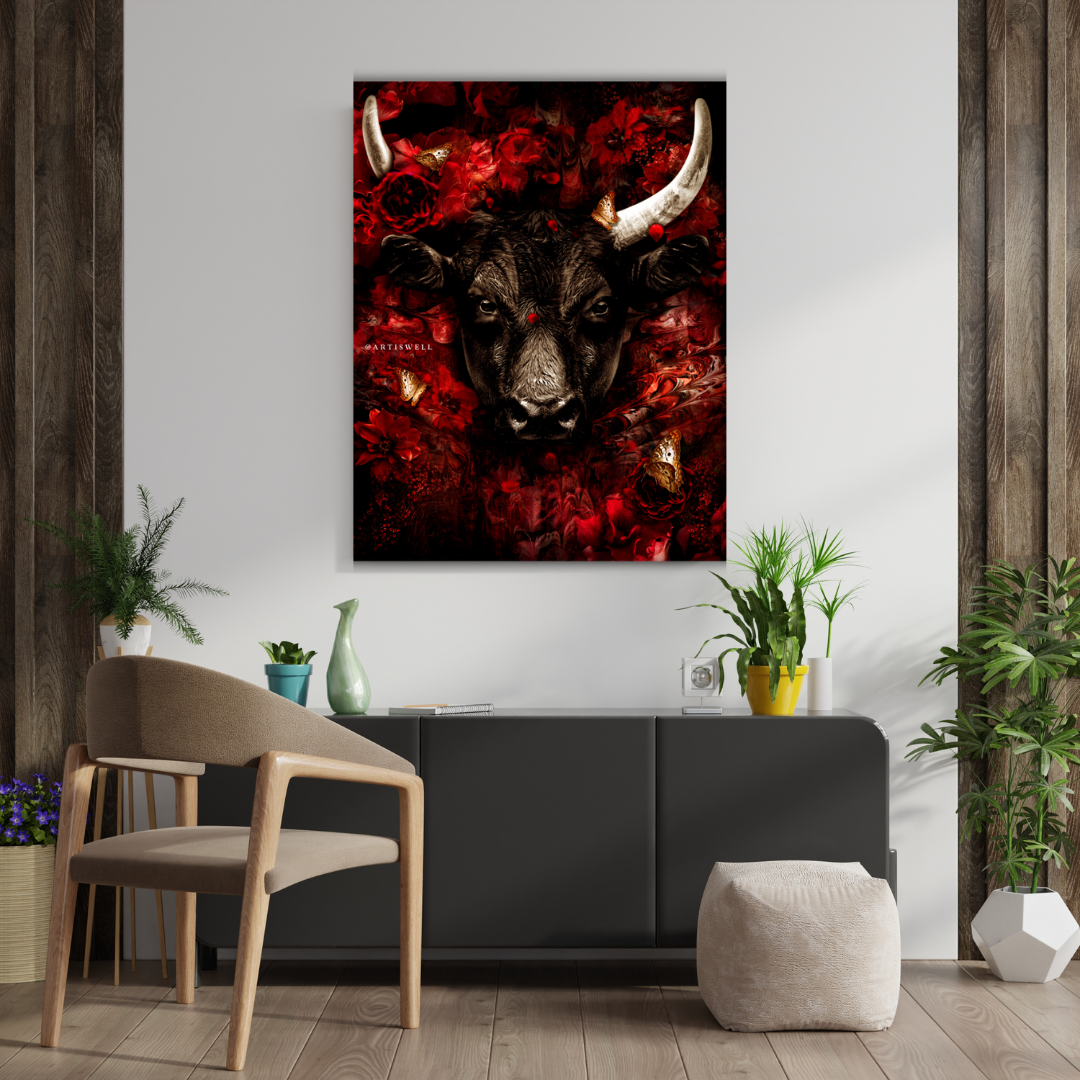 Dekozi Originals Exclusive Premium Bull Wall Art | Art is Well By Shaunak
