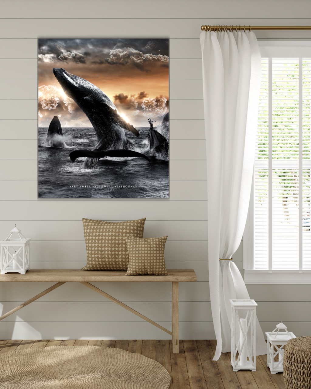 Dekozi Originals Framed Artwork of a Whale