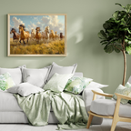 Seven Horses Vastu Photo Frame Wall Art with Frame